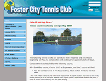 Tablet Screenshot of fostercitytennisclub.org